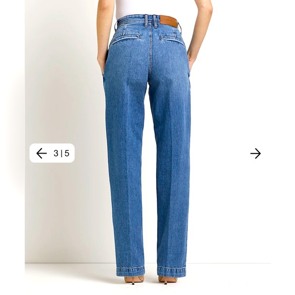 River Island Blue High Waisted Straight Jeans - Picture 2 of 6
